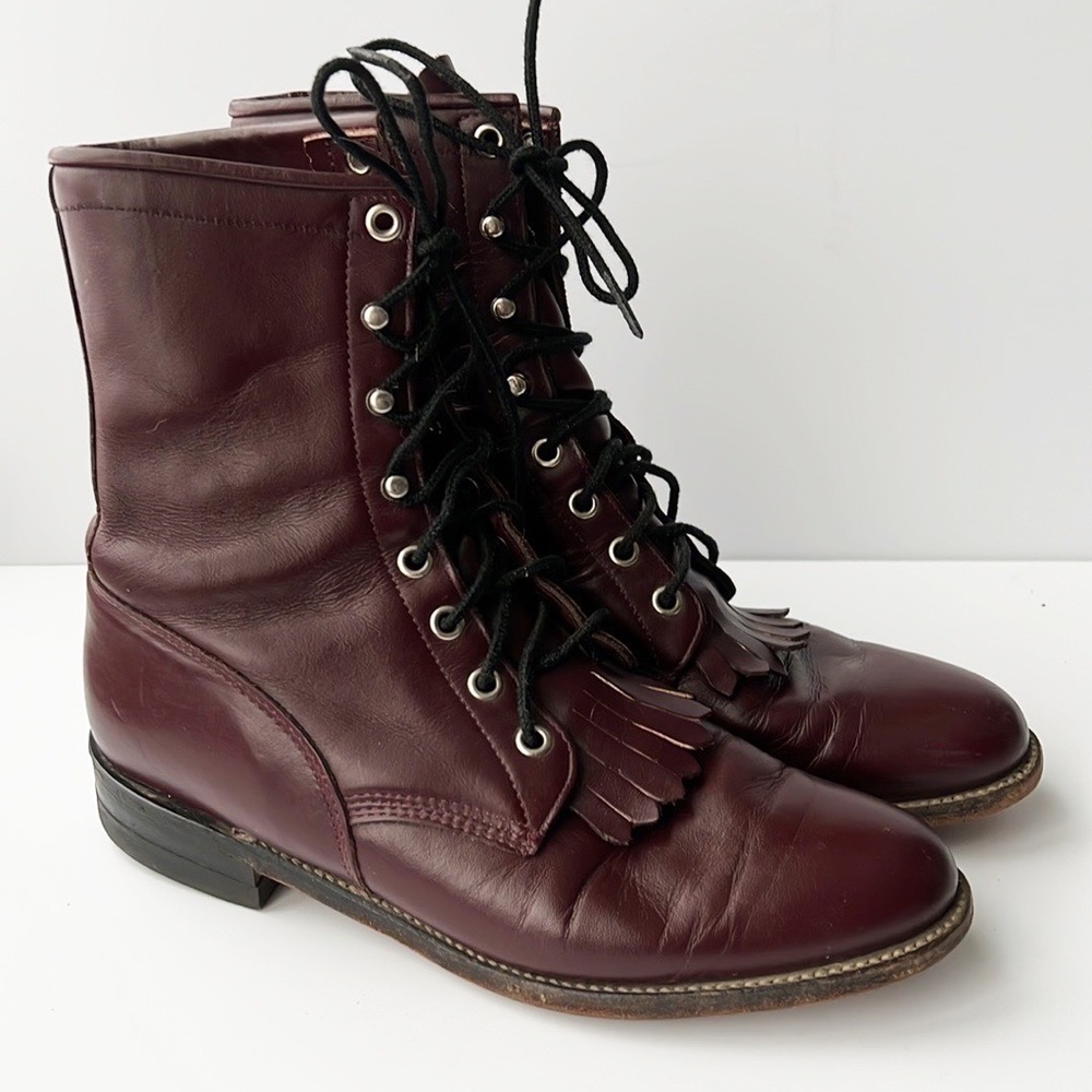 Leather Combat Justin Boots